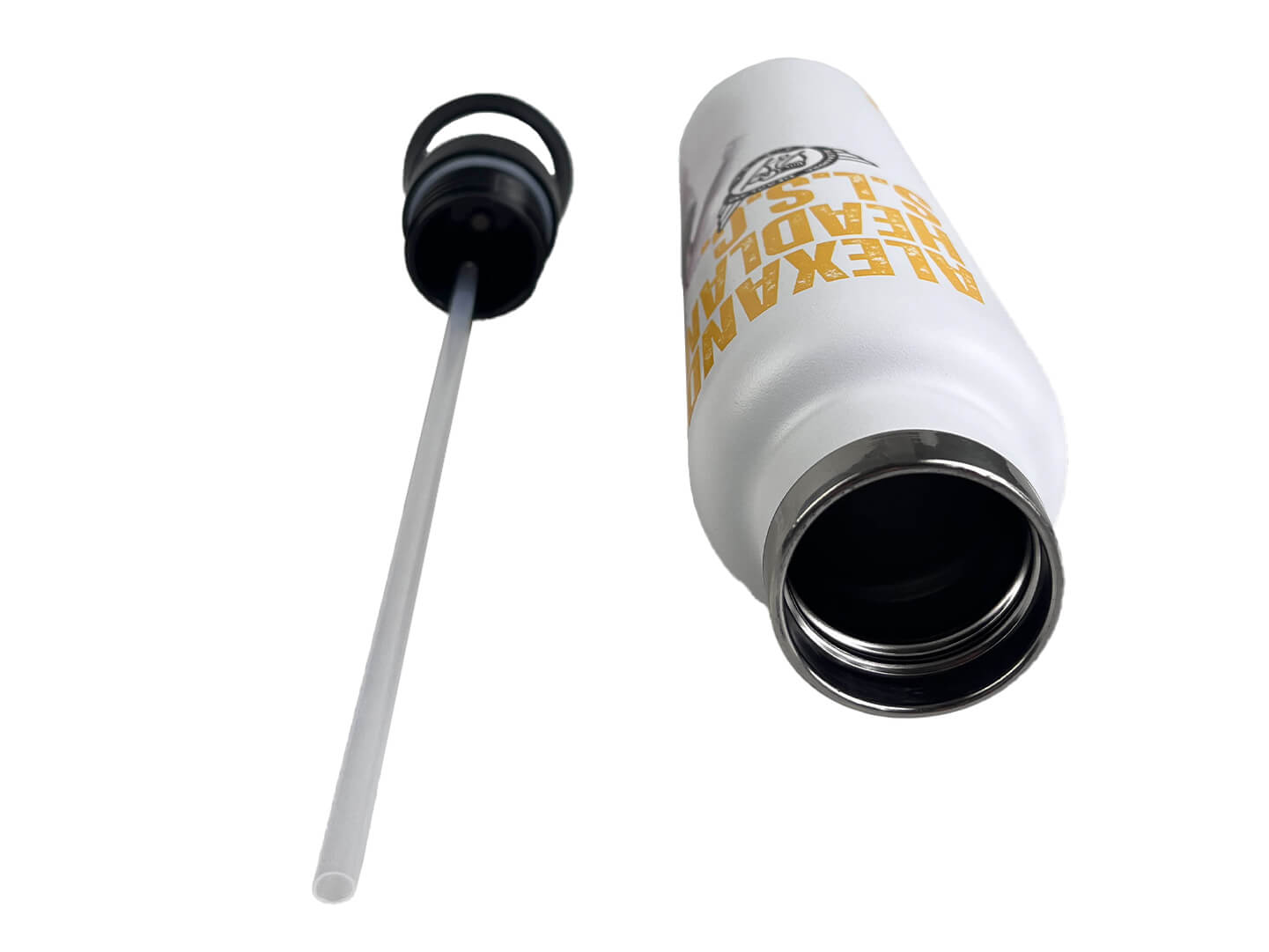 White stainless steel water bottles