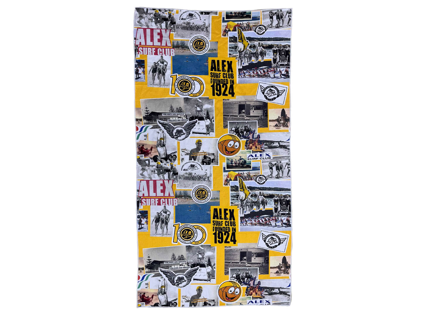 front of personalised beach towels