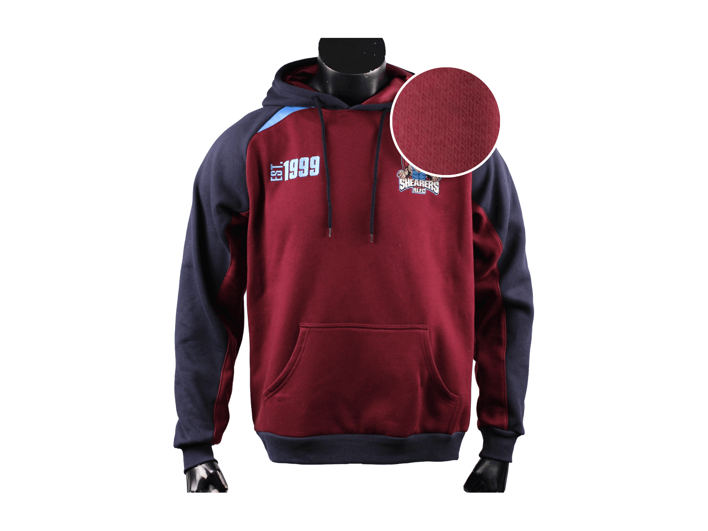 330gsm Maroon Hoody Fleece Fabric