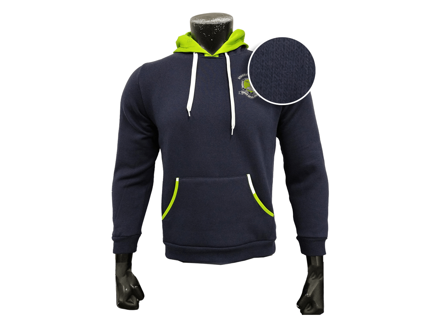 330gsm Dark Navy Hoody Fleece
