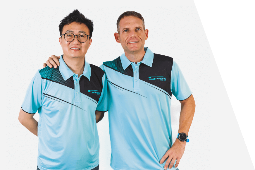Eric Fan & Sam Clay founder of Sphere Sport smiling